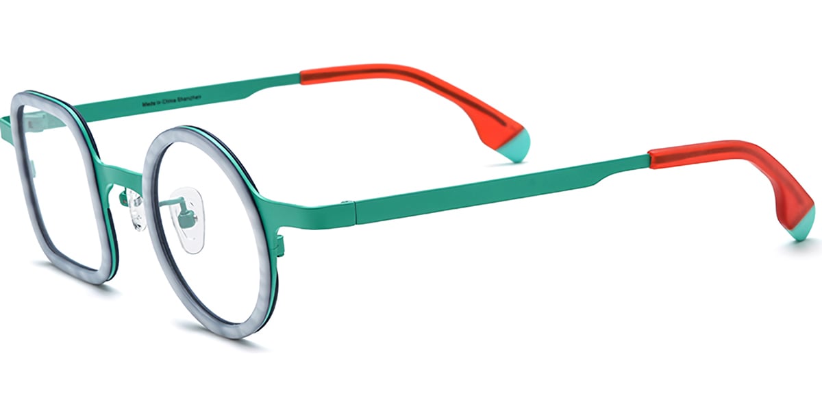 Acetate Titanium Square Frame F7294
