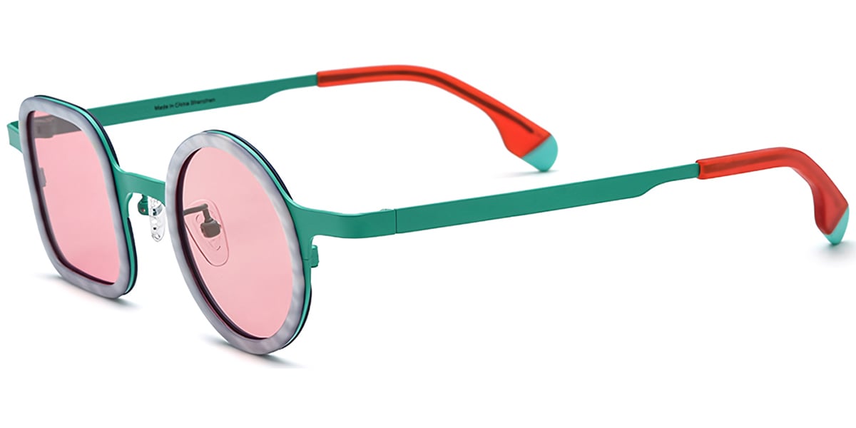 Acetate Titanium Square Sunglasses SG7303