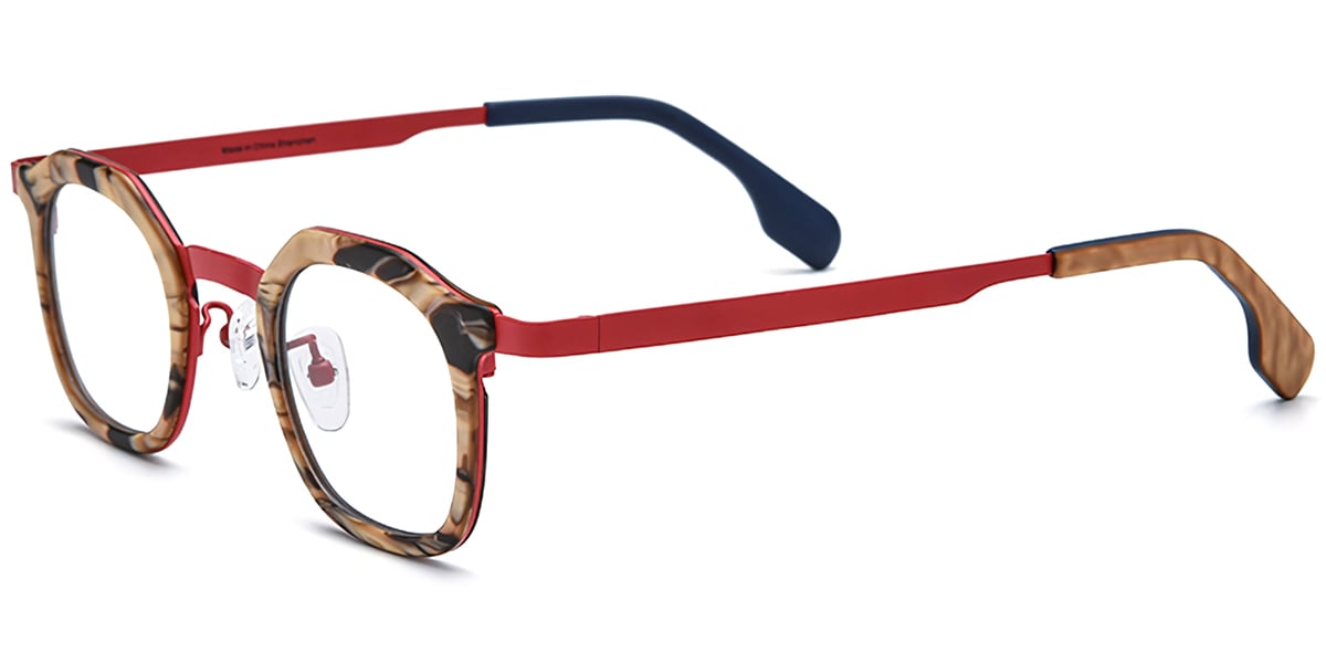 Acetate Titanium Square Frame F7575