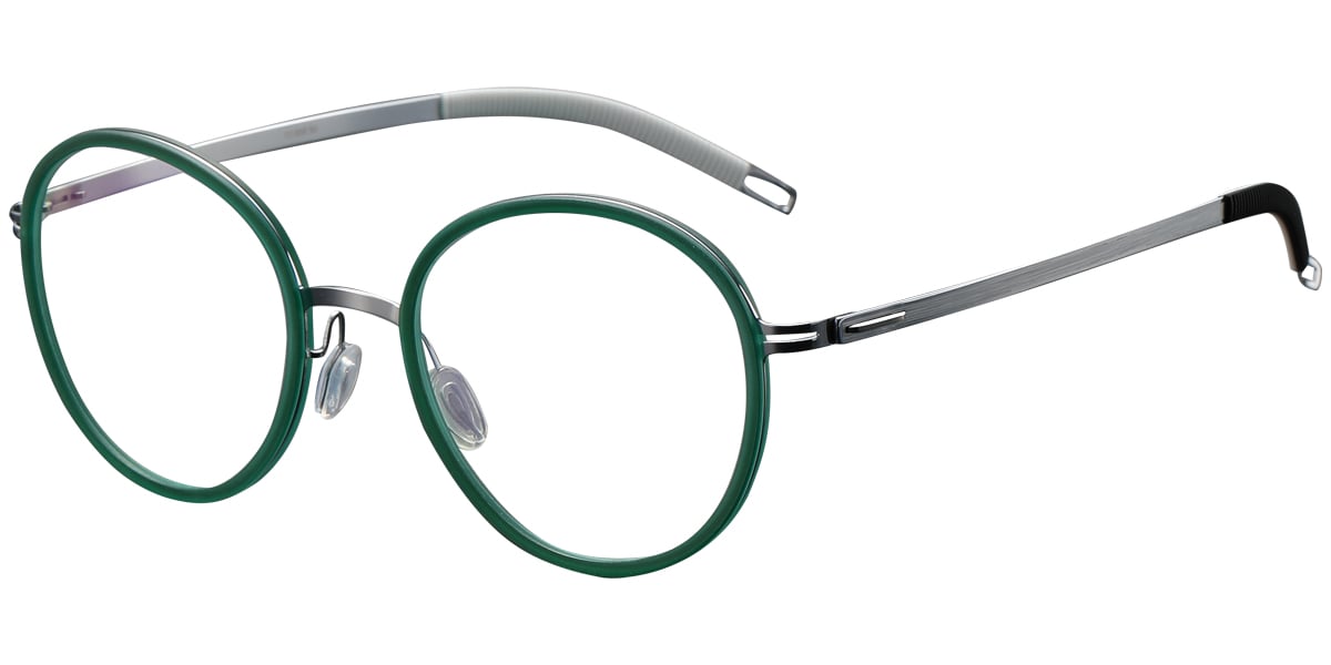 Acetate Titanium Round Frame F5009