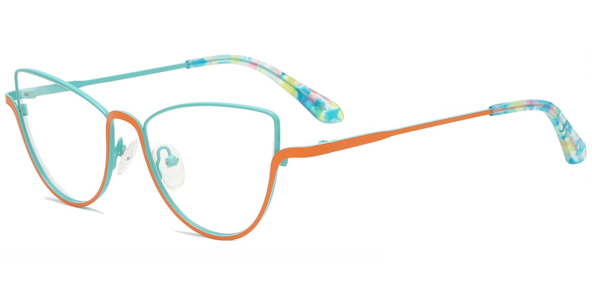 Acetate Metal Cat Eye Frame F8848
