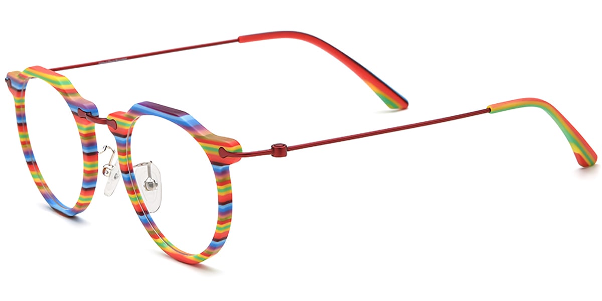 Acetate Titanium Round Frame F7576