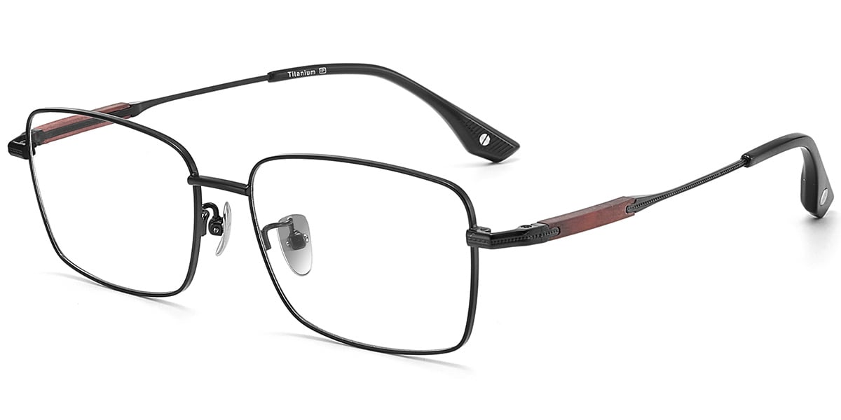 Acetate Titanium Rectangle Frame F9446