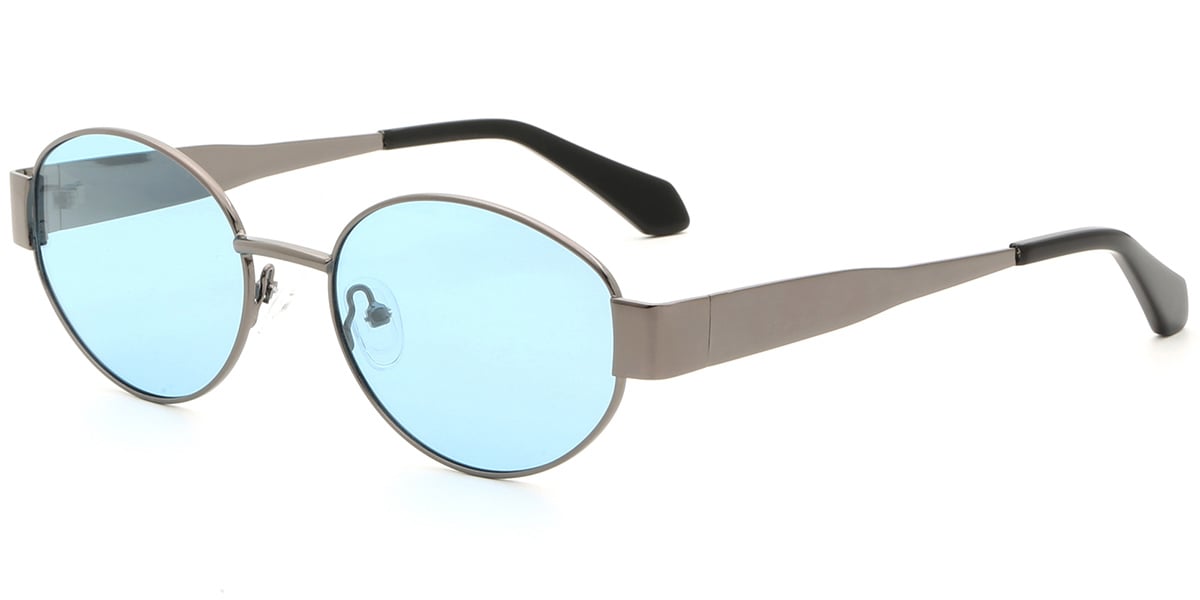 Acetate Metal Oval Sunglasses SG9358