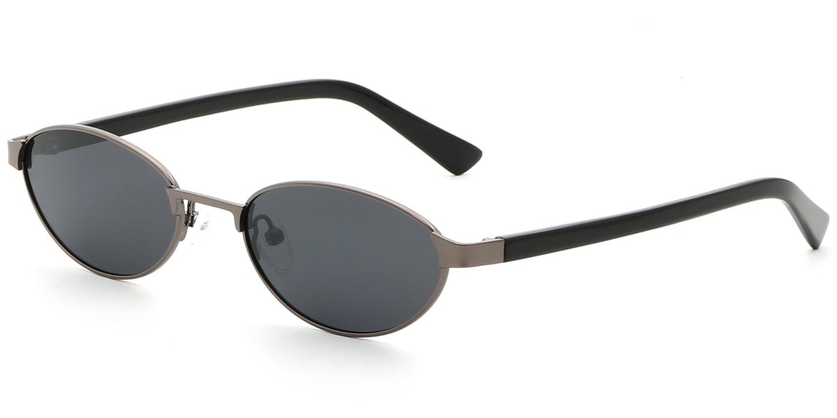 Acetate Metal Oval Sunglasses SG9349