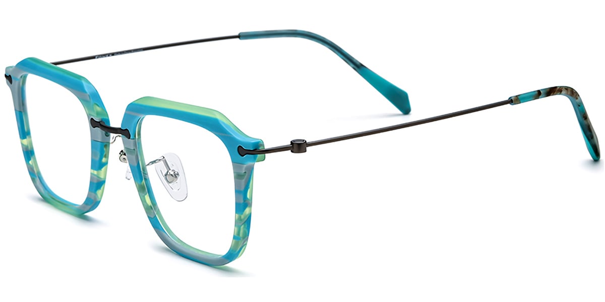 Acetate Titanium Square Frame F7177