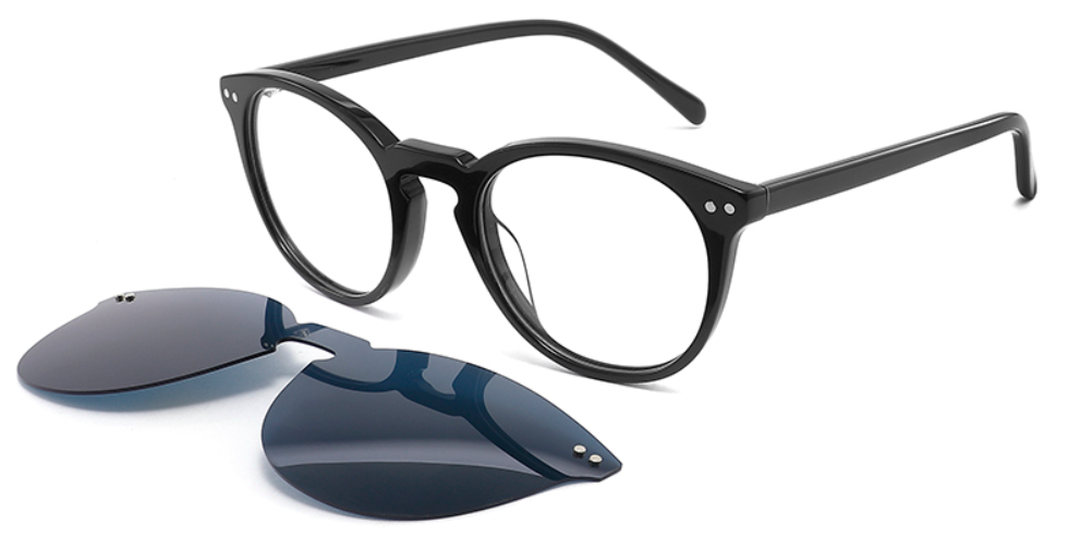 Acetate Oval Clip-Ons Frame F2572