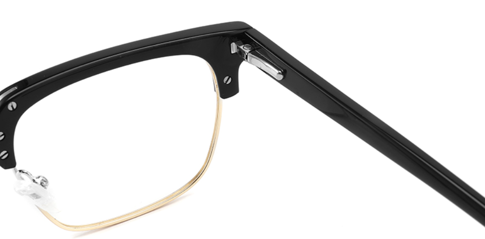 Acetate;Metal Browline Frame F3204