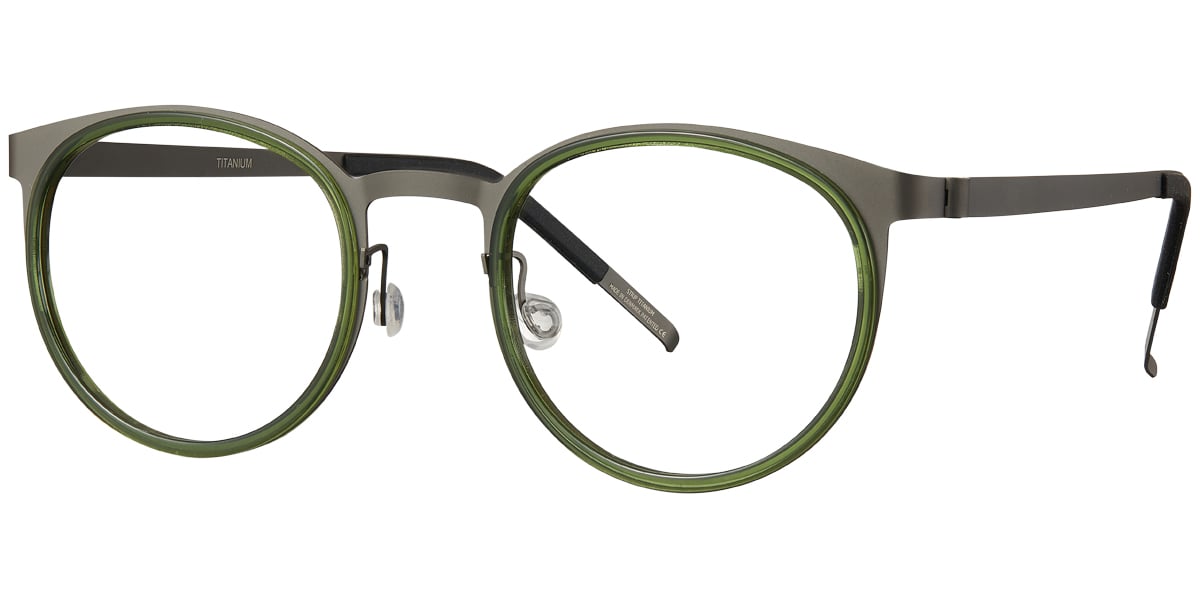 Acetate Titanium Round Frame F5886