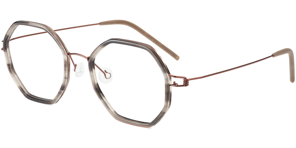 Acetate Metal Geometric Frame F8804