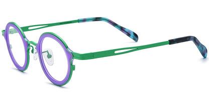 Acetate Titanium Round Frame F7317