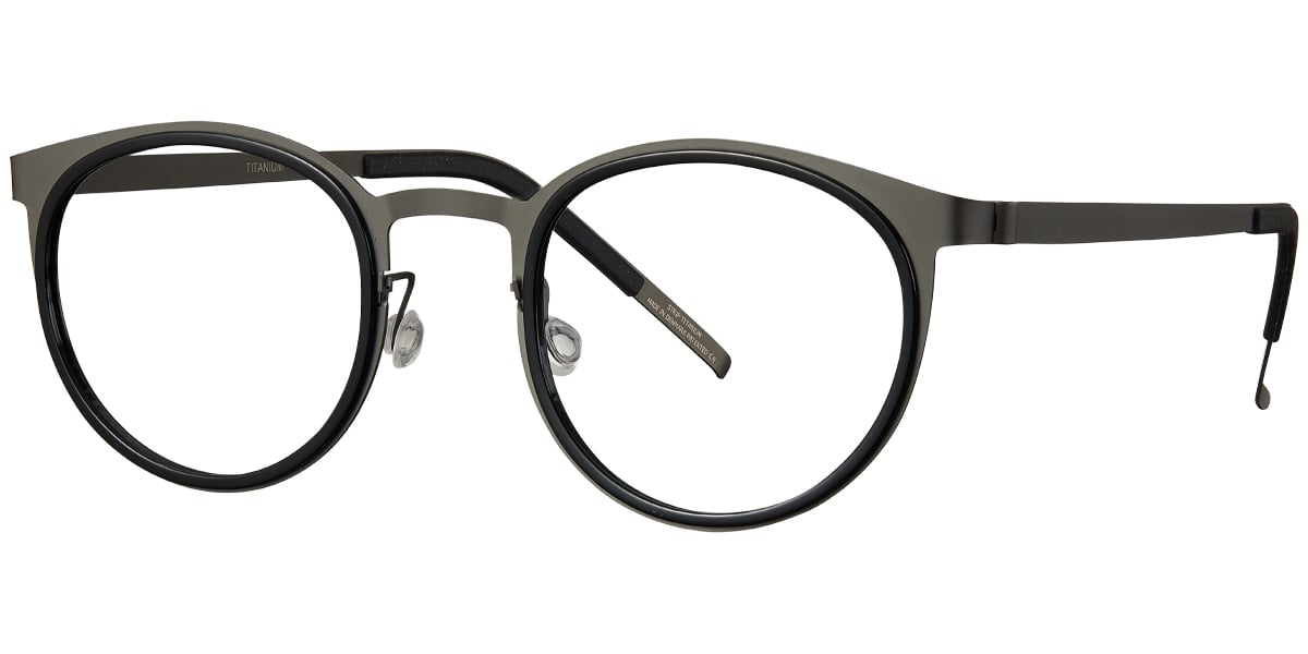 Acetate Titanium Round Frame F5886