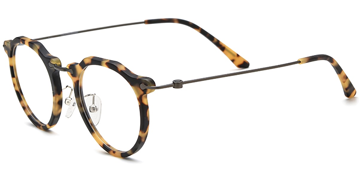 Acetate Titanium Round Frame F7576