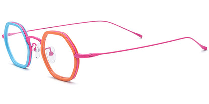 Acetate Titanium Geometric Frame F7721