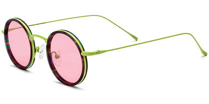 Acetate Titanium Round Sunglasses SG7179