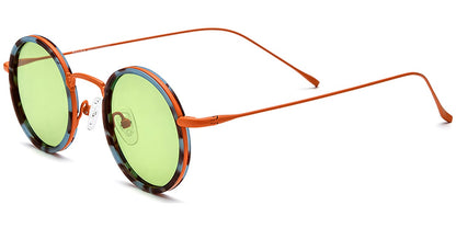 Acetate Titanium Round Sunglasses SG7179