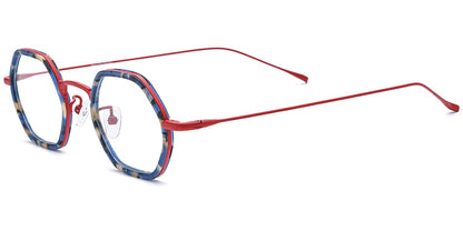 Acetate Titanium Geometric Frame F7721