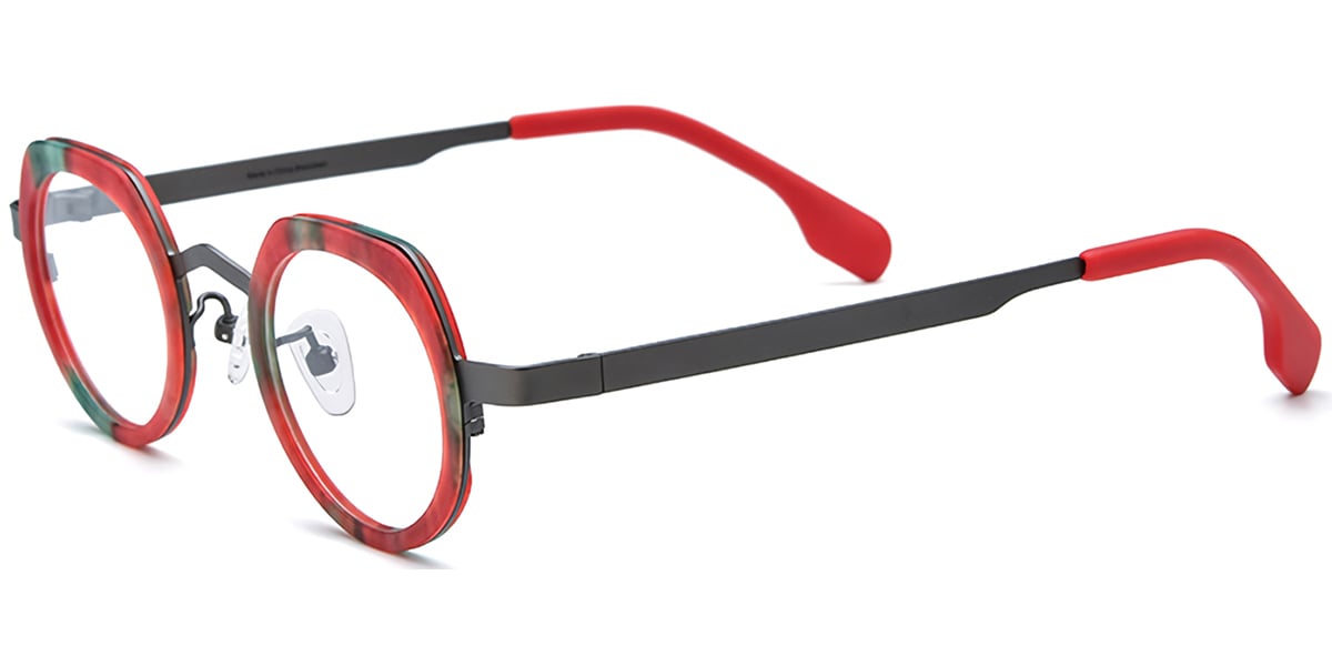 Acetate Metal Oval Frame F7323