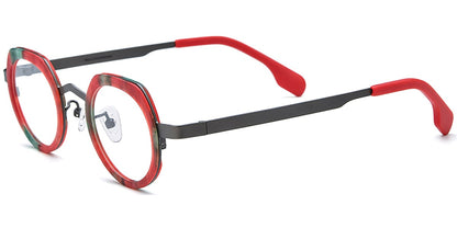 Acetate Metal Oval Frame F7323