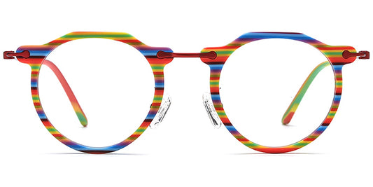 Acetate Titanium Round Frame F7576