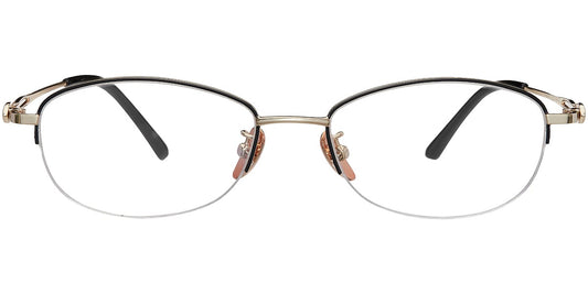 Metal Titanium Oval Frame F7529