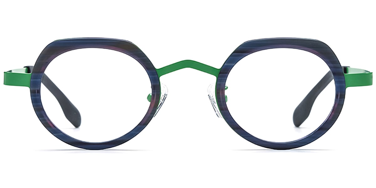 Acetate Metal Oval Frame F7323