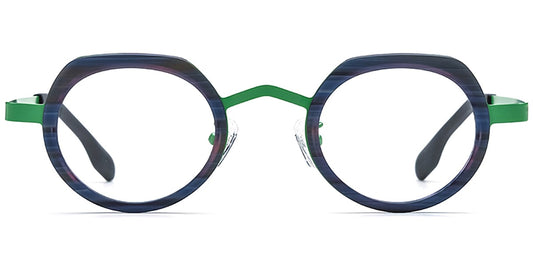 Acetate Metal Oval Frame F7323