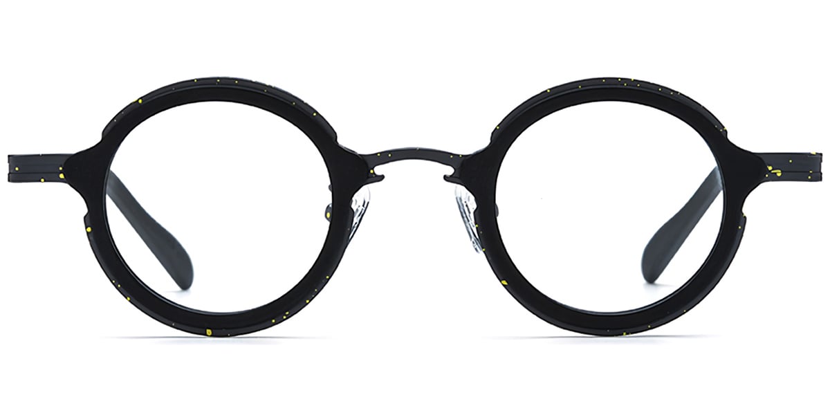 Acetate Titanium Round Frame F7317