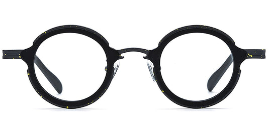 Acetate Titanium Round Frame F7317