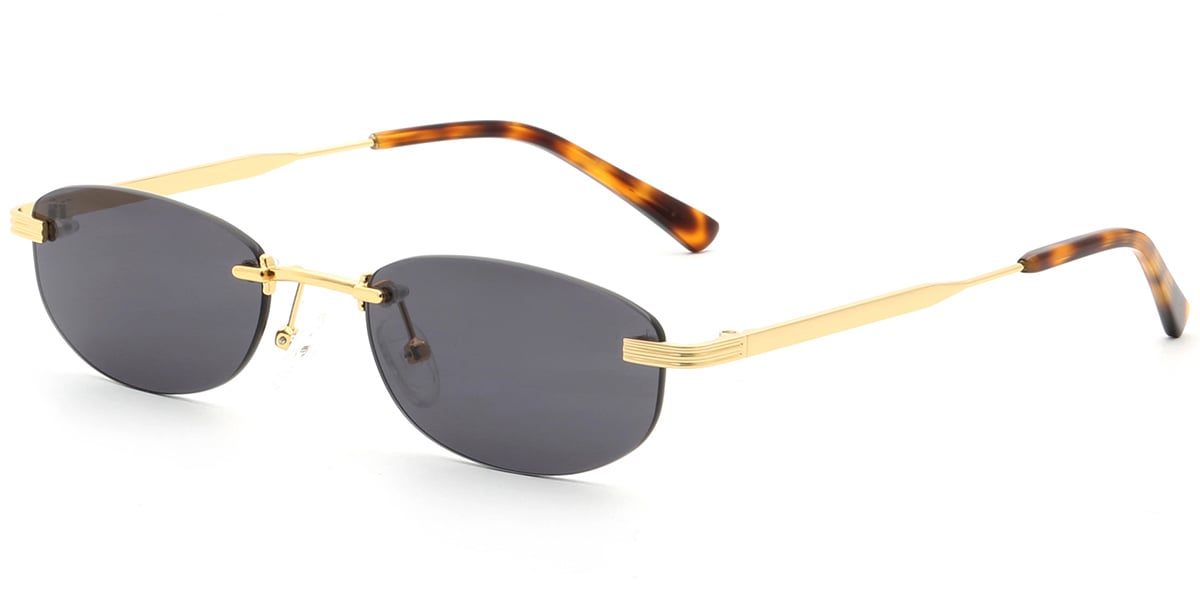 Acetate Metal Oval Sunglasses SG9351