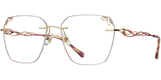 Acetate Metal Mixed Material Square Frame F7761