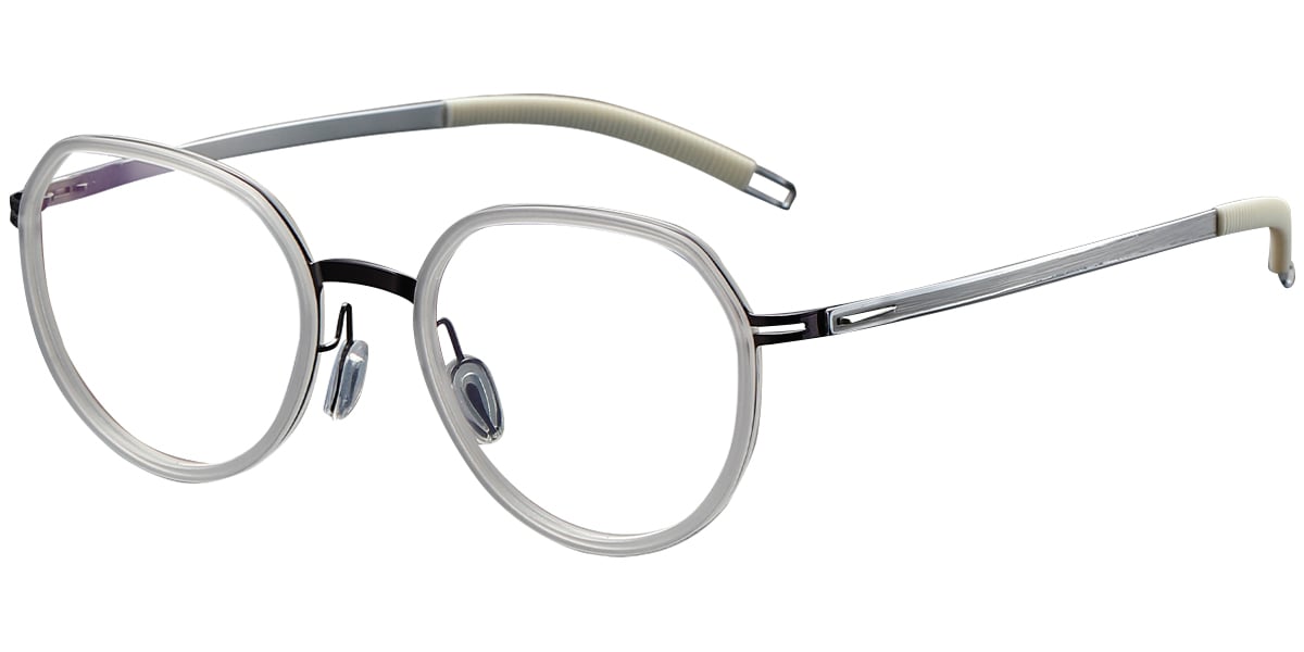 Acetate Titanium Geometric Frame F4980