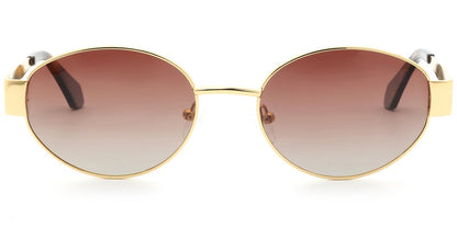 Acetate Metal Oval Sunglasses SG9358
