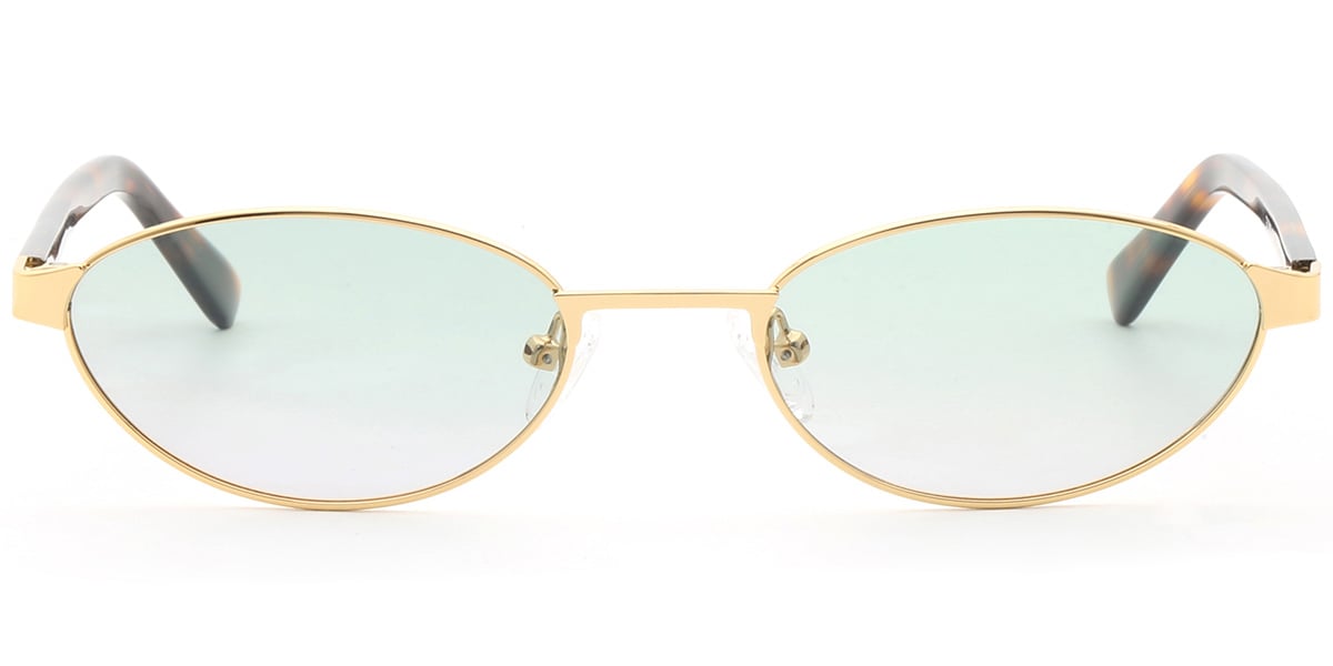 Acetate Metal Oval Sunglasses SG9349