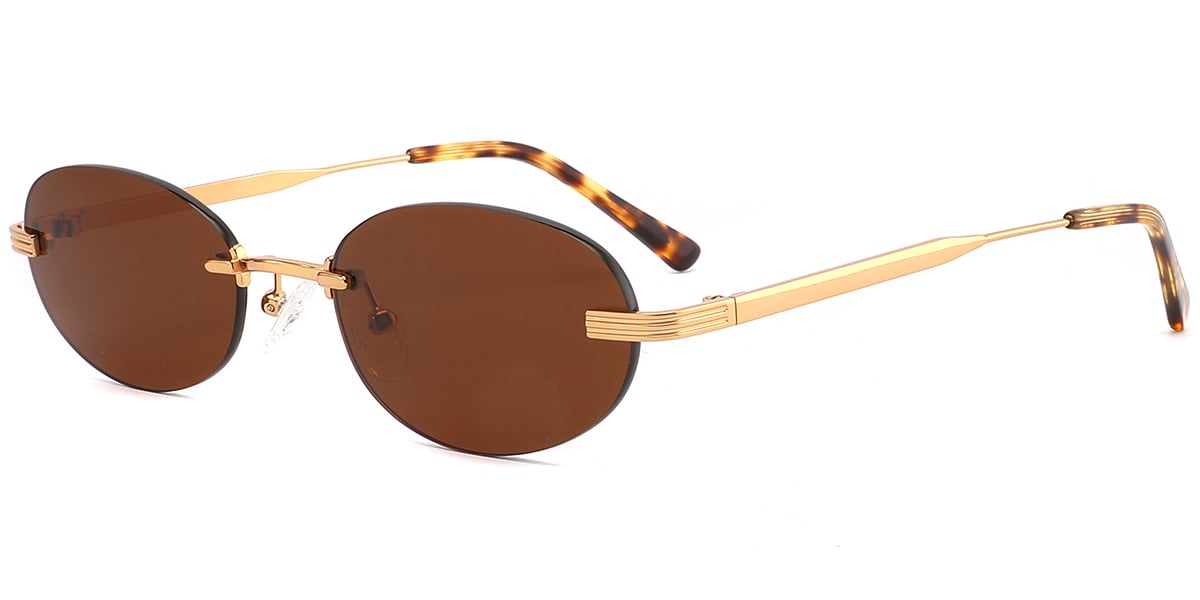 Acetate Metal Oval Sunglasses SG9364
