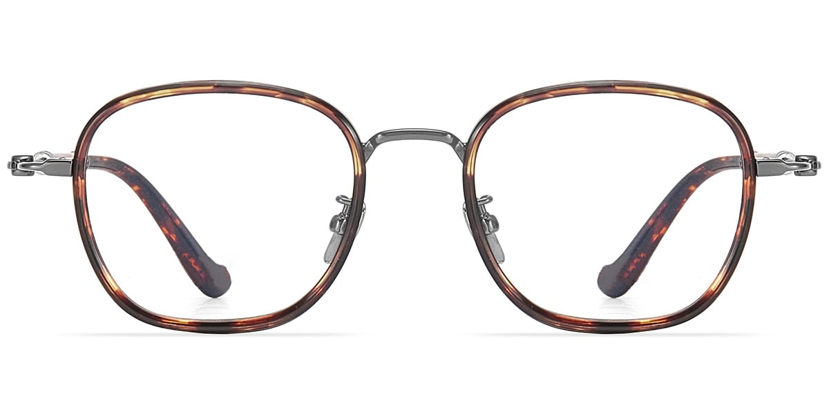 Acetate Titanium Square Frame F9445