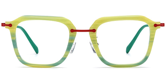Acetate Titanium Square Frame F7177