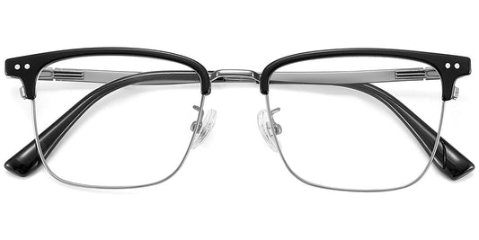 Acetate TR Titanium Mixed Material Browline Frame F9563