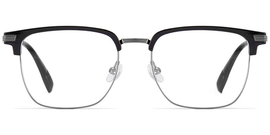 Acetate TR Titanium Mixed Material Browline Frame F9578