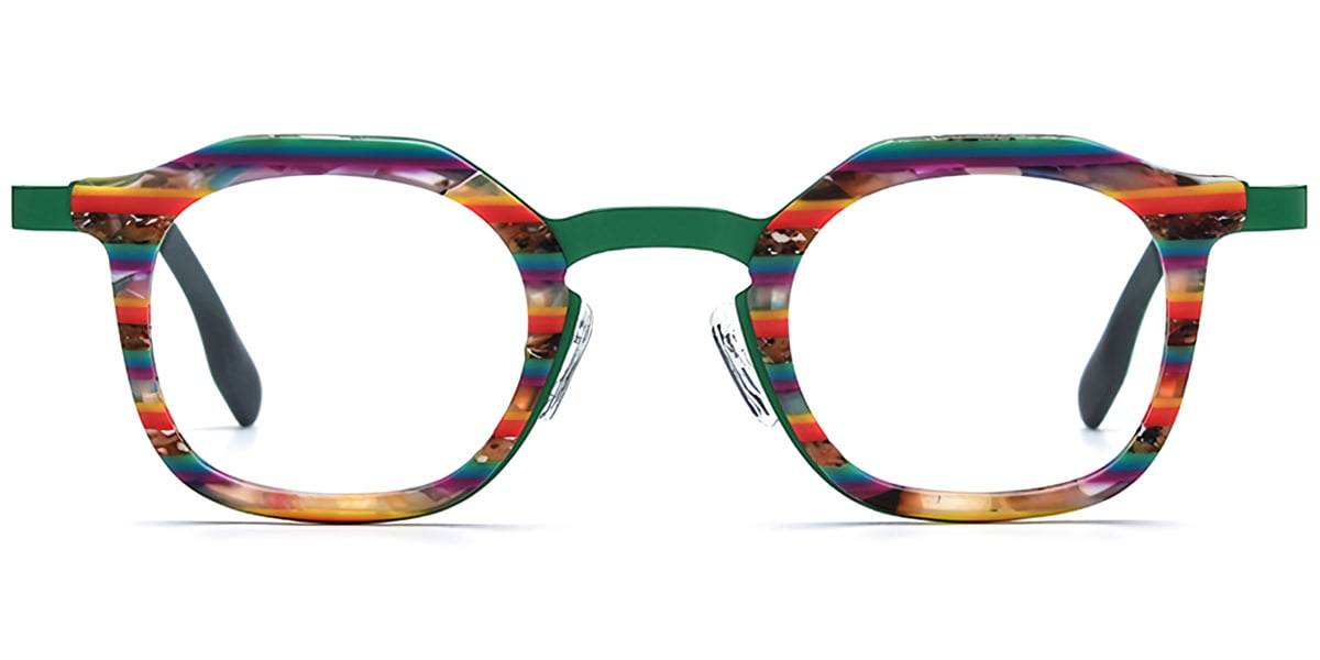 Acetate Titanium Square Frame F7575