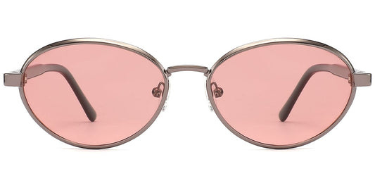 Acetate Metal Oval Sunglasses SG9366
