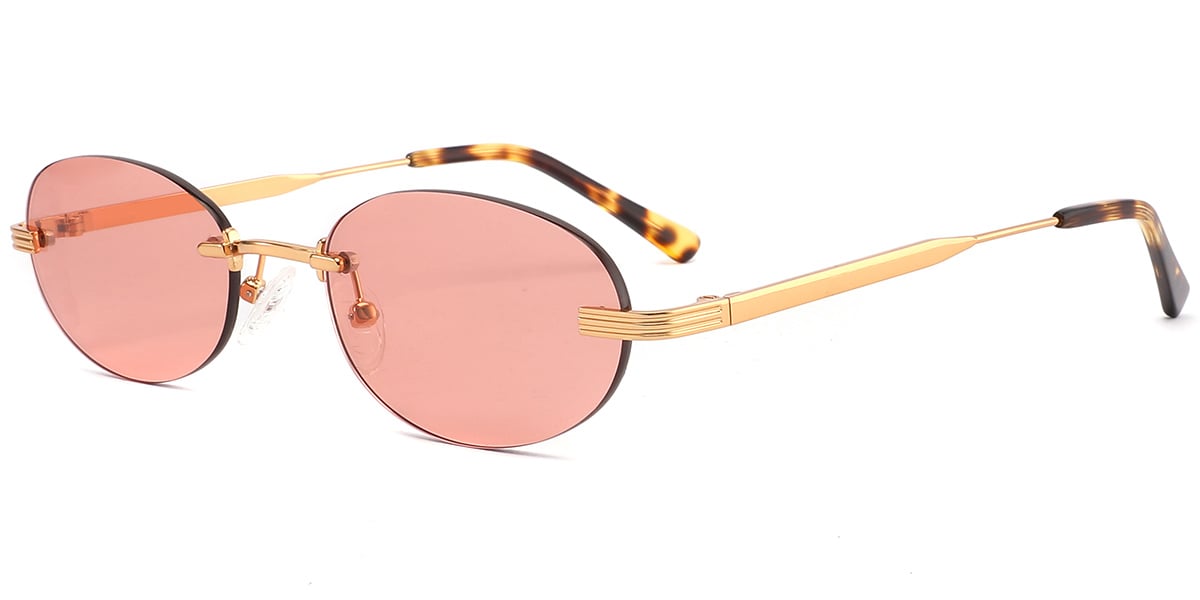 Acetate Metal Oval Sunglasses SG9364