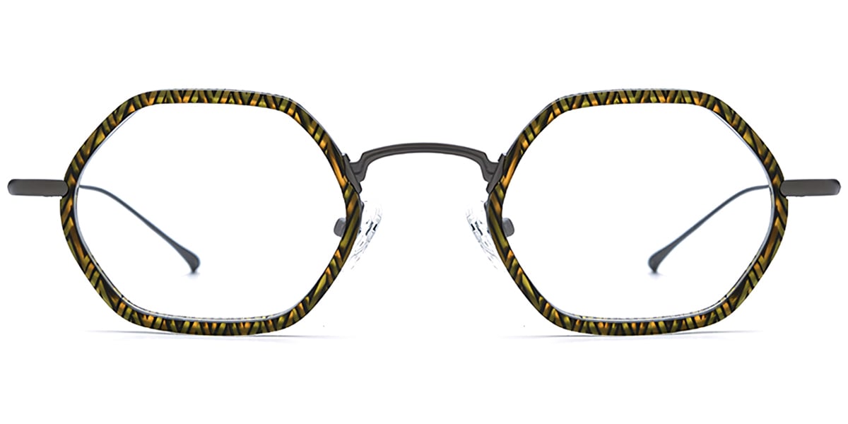 Acetate Titanium Geometric Frame F7721