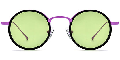 Acetate Titanium Round Sunglasses SG7179