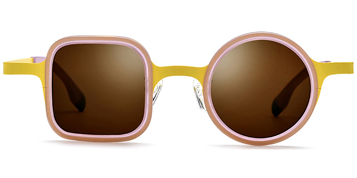 Acetate Titanium Square Sunglasses SG7303
