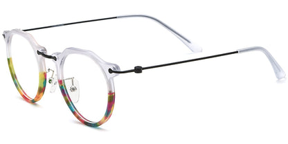 Acetate Titanium Round Frame F7576
