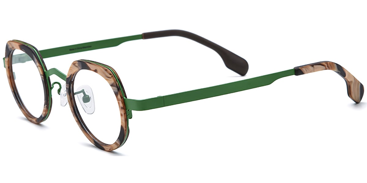Acetate Metal Oval Frame F7323