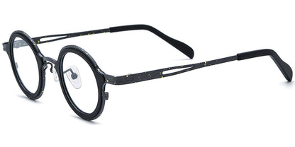 Acetate Titanium Round Frame F7317