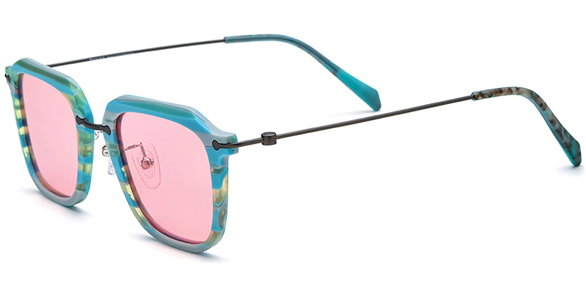 Acetate Titanium Square Sunglasses SG7178