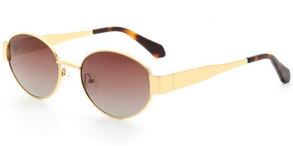 Acetate Metal Oval Sunglasses SG9358